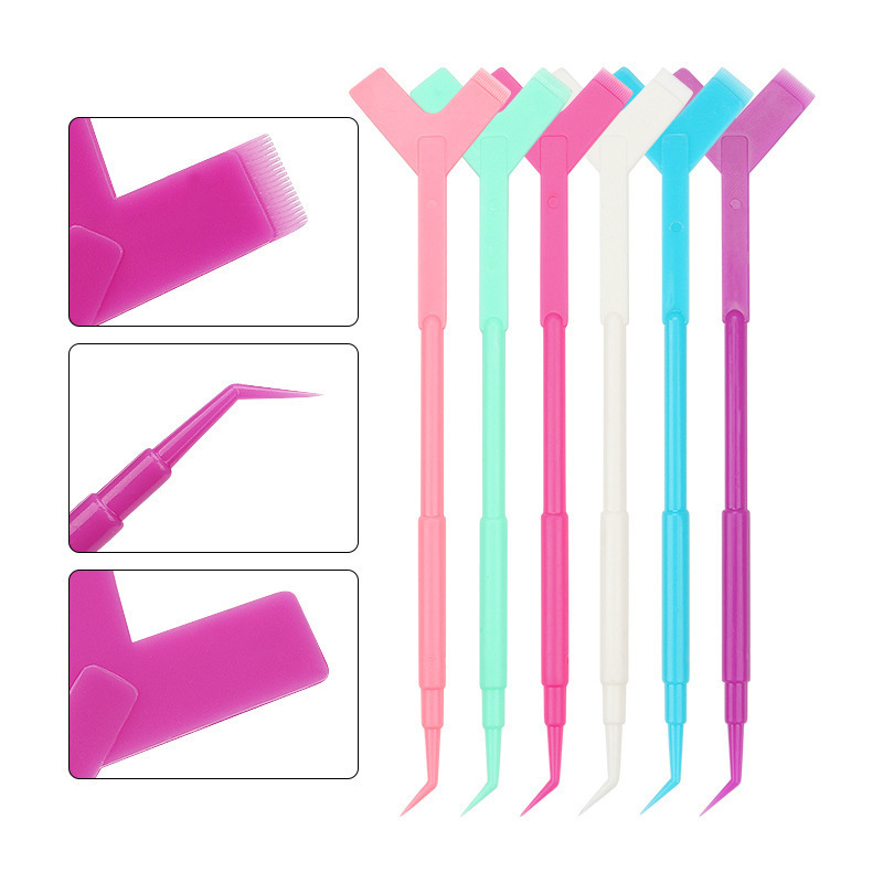 Plastic Eyelash Perming Stick Tool Lashes Extension Hot Glue Spoon Y Shape Comb Brush Lash Lifting Curler Applicator