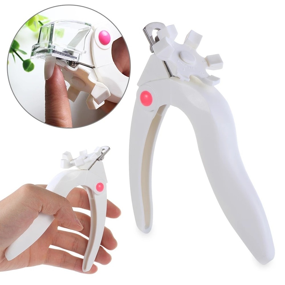 Professional Adjustable Stainless Steel U Shape Acrylic False Nail Manicure Measuring Dial Nail Clipper