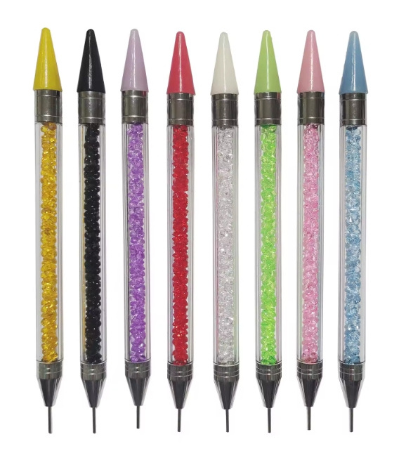 Dual Heads Acrylic Metal Dotting Wax Pen Rhinestones Gem Picker Crystal Picking Nail Art Studs Dotting Pen