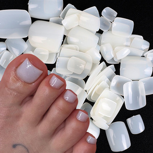 Toe Nail Tips Artificial Acrylic DIY French Toe Manicure Art Decoration Foot Beauty Tools for Nail Salon