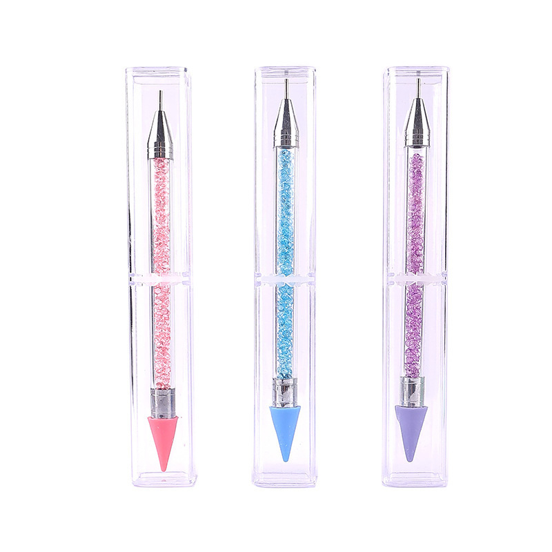 Dual Heads Acrylic Metal Dotting Wax Pen Rhinestones Gem Picker Crystal Picking Nail Art Studs Dotting Pen