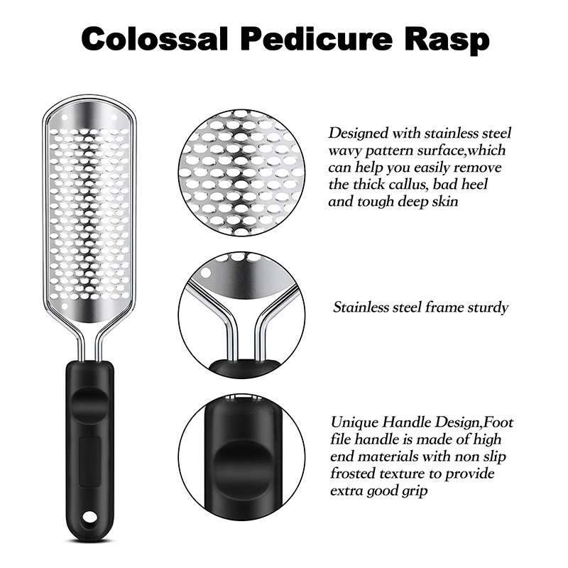 Stainless Steel Foot File Feet Grinding Device Remove Dead Skin Rub Feet Foot Rub Pedicure Foot File