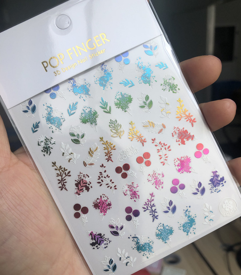 Nails 3D Metal Flowers Adhesive Nail Stickers Slider Animal Plant Nail Art Decoration Decals