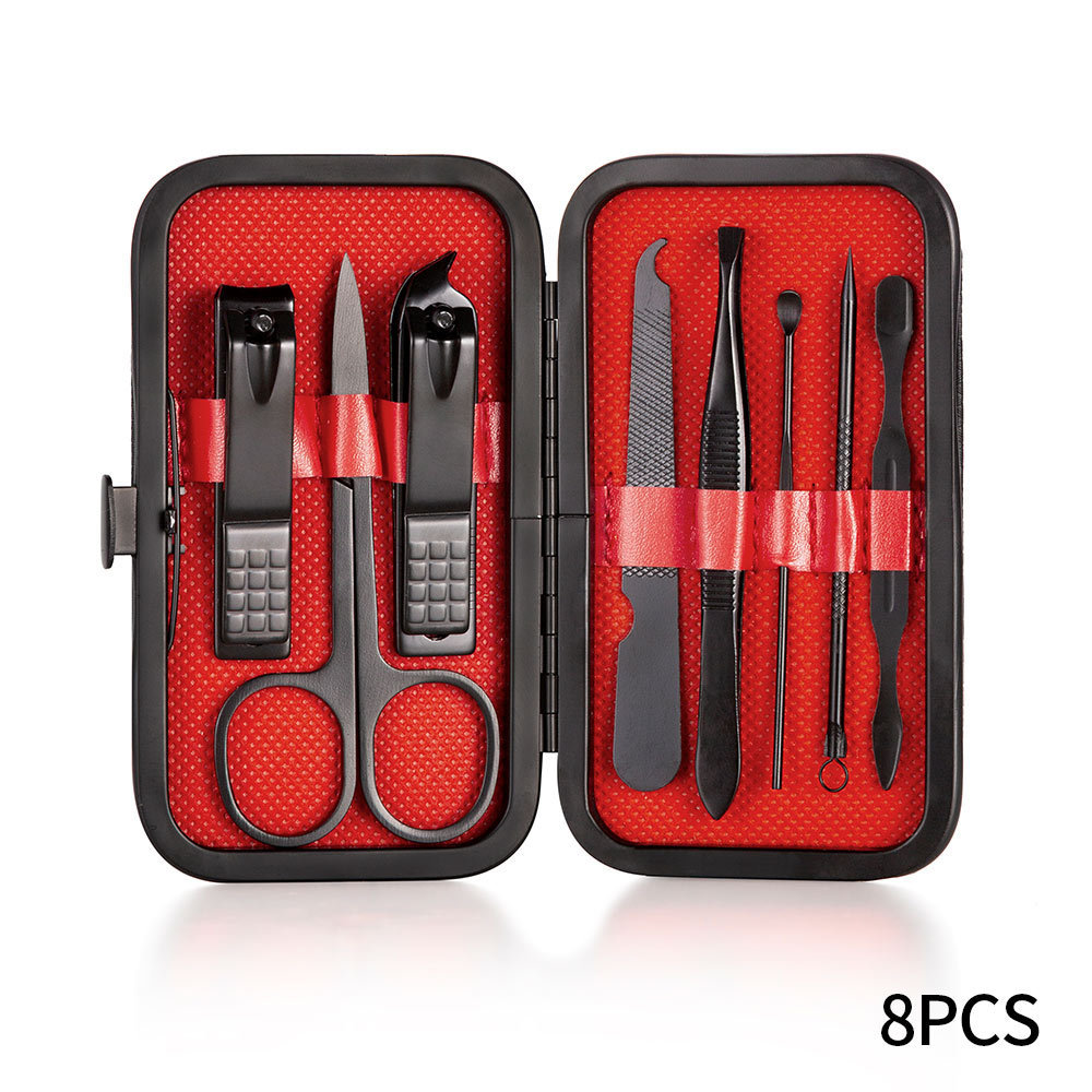 Manicure Set, 18 in 1 Stainless Steel Professional Pedicure Kit Nail Scissors Grooming Kit with Black Leather Travel Case