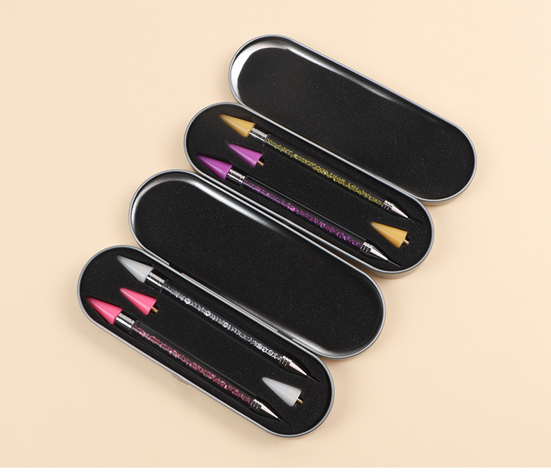 Box Set Multifunctional Detachable Wax Head Nail Rhinestone Dotting Pen for Crystal Pickup Painting Nail Art Decoration Tools