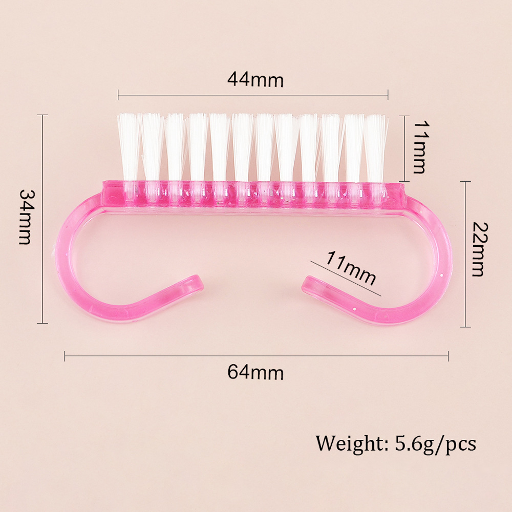 Small Translucent Acrylic Nail Dust Cleaning Horn Brush Nails Toes Cleaner Handle Grip Manicure Brush For Nail Beauty