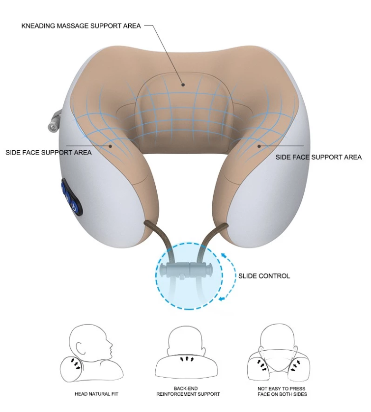 new arrive Travel Massage Pillow with Vibration Function with U shape