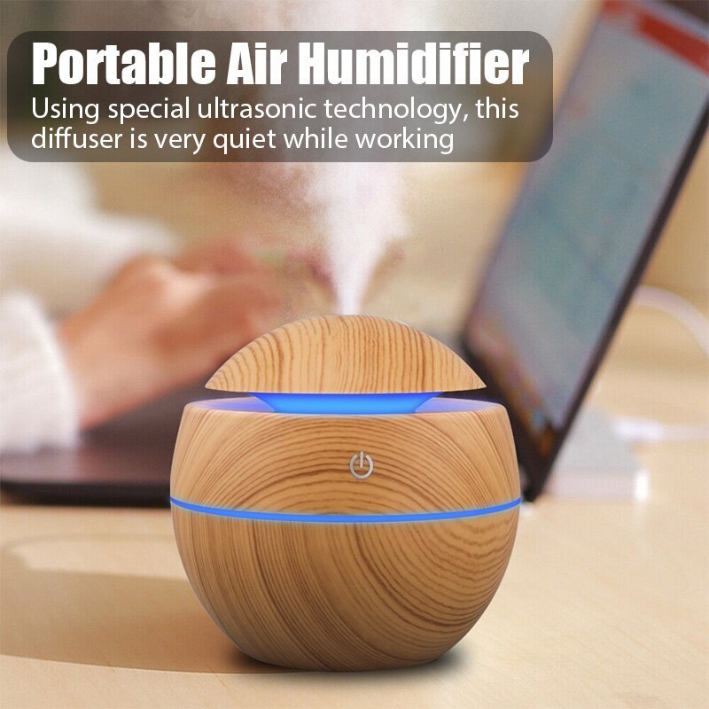 Wooden 3W Personal Space 130ML Multifunctional Air Humidifier