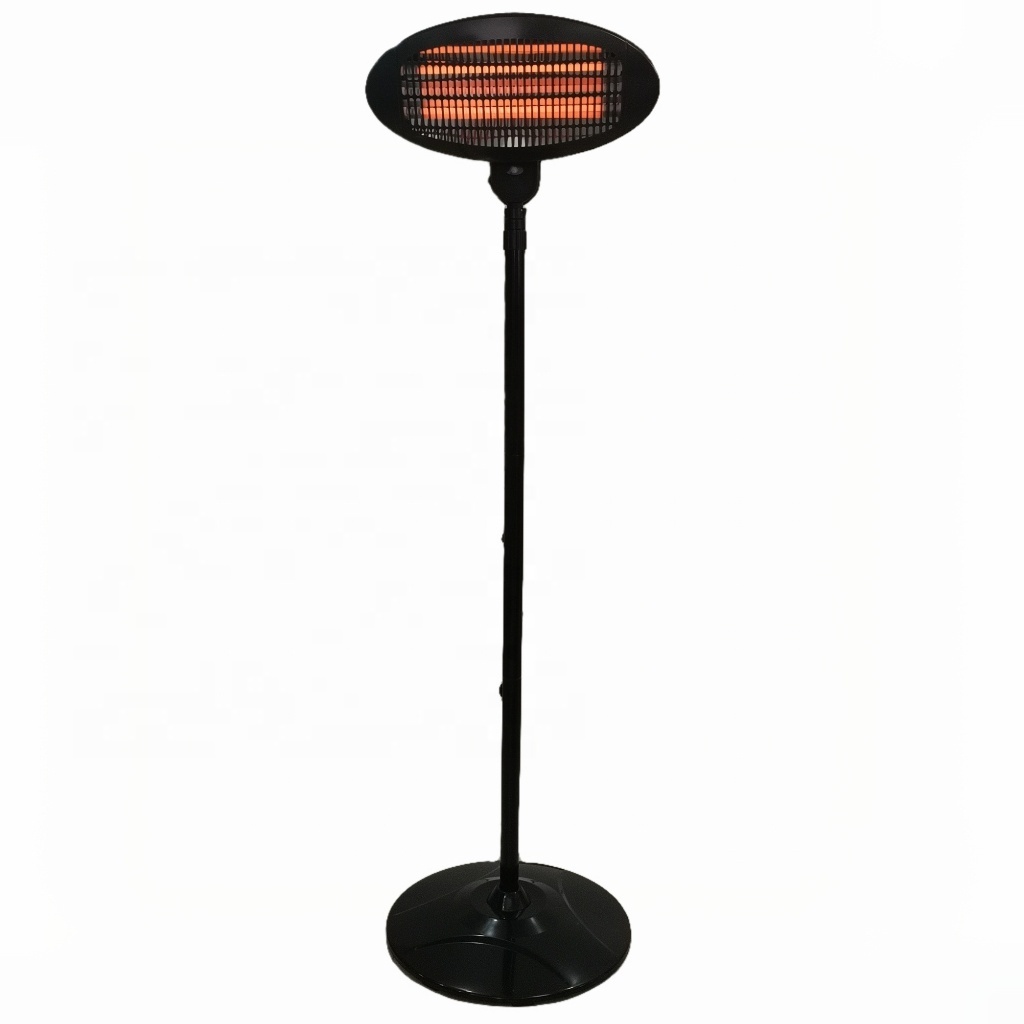 Electric Wall Mounted Halogen Golden Tube Patio Heater 2000w Free standing outdoor heater patio tip over switch