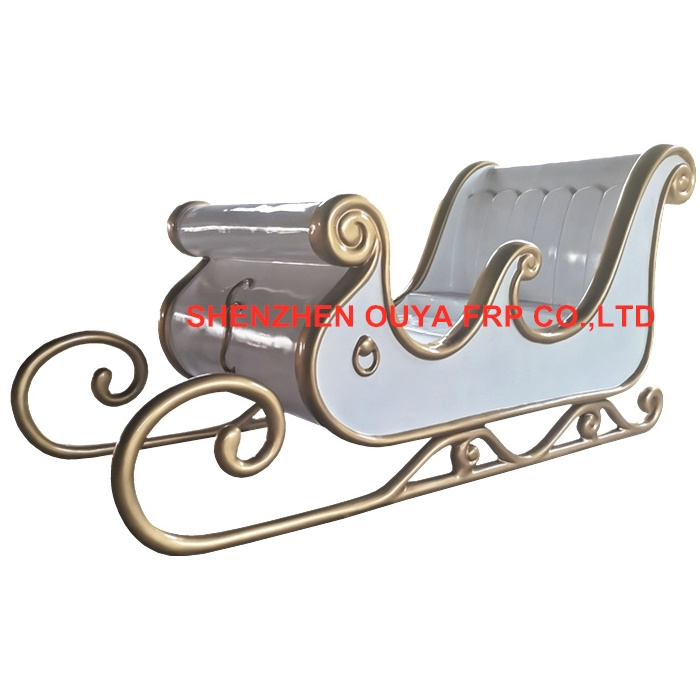 outdoor life size christmas decorative fiberglass santa sleigh for sale