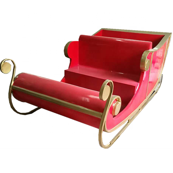 Wholesale Decorative Christmas sleigh decoration, fibreglass Christmas life size santa sleigh