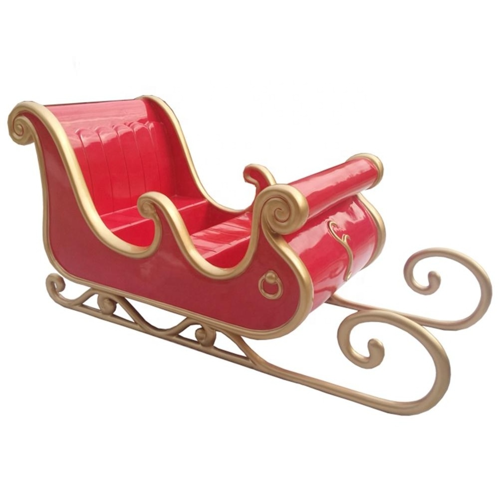 Wholesale Decorative Christmas sleigh decoration, fibreglass Christmas life size santa sleigh