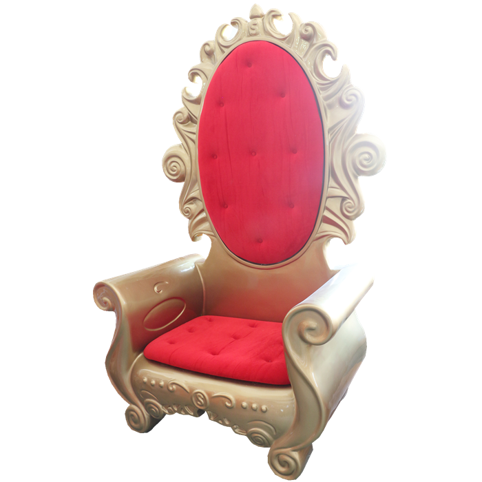 indoor customized new fiberglass christmas decoration king throne santa chair for shopping mall