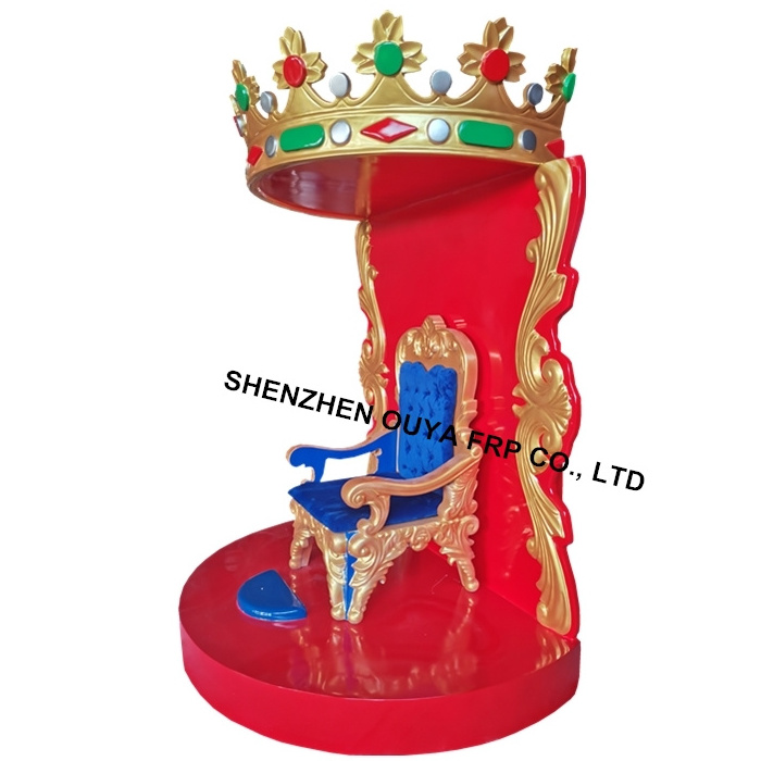 red fiberglass king throne Santa chair for Christmas decoration