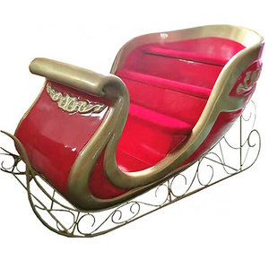 Wholesale Decorative Christmas sleigh decoration, fibreglass Christmas life size santa sleigh