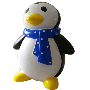 outdoor fiberglass penguin statue for Christmas decoration