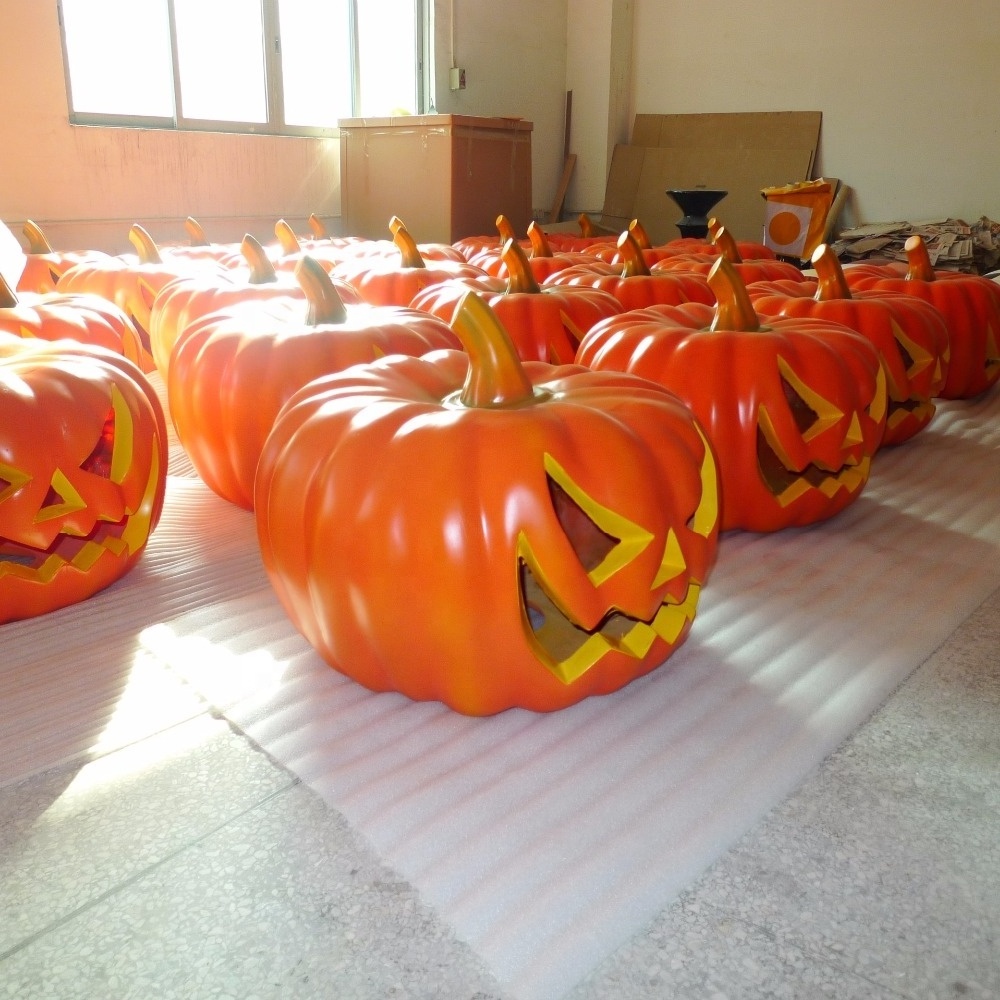 outdoor fiberglass Halloween pumpkin decorations