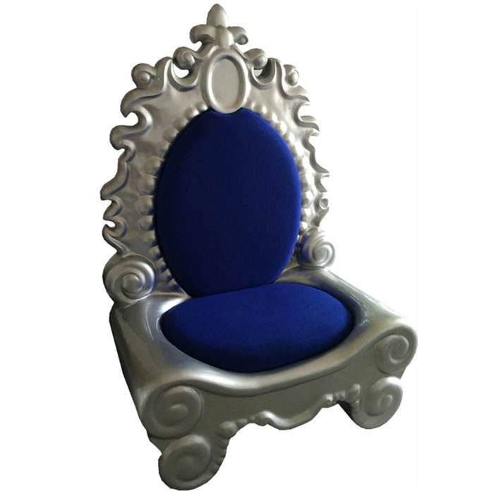 indoor customized new fiberglass christmas decoration king throne santa chair for shopping mall