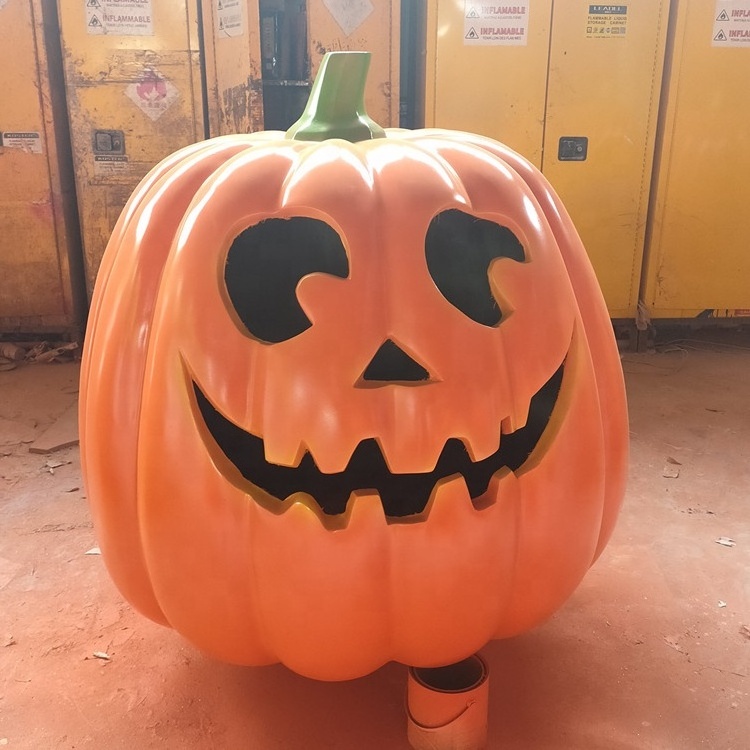 4 ft giant outdoor fiberglass pumpkin for Halloween decoration