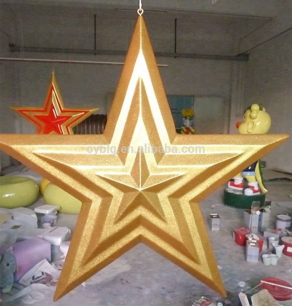 big size fiberglass decorative ceiling hanging stars for christmas decoration