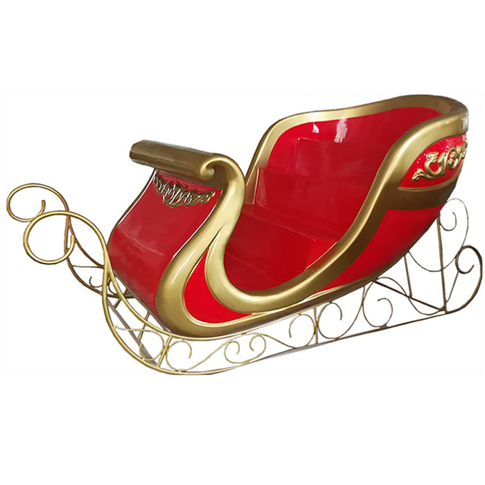 life size outdoor christmas fiberglass santa sleigh with dynamic reindeer for sale