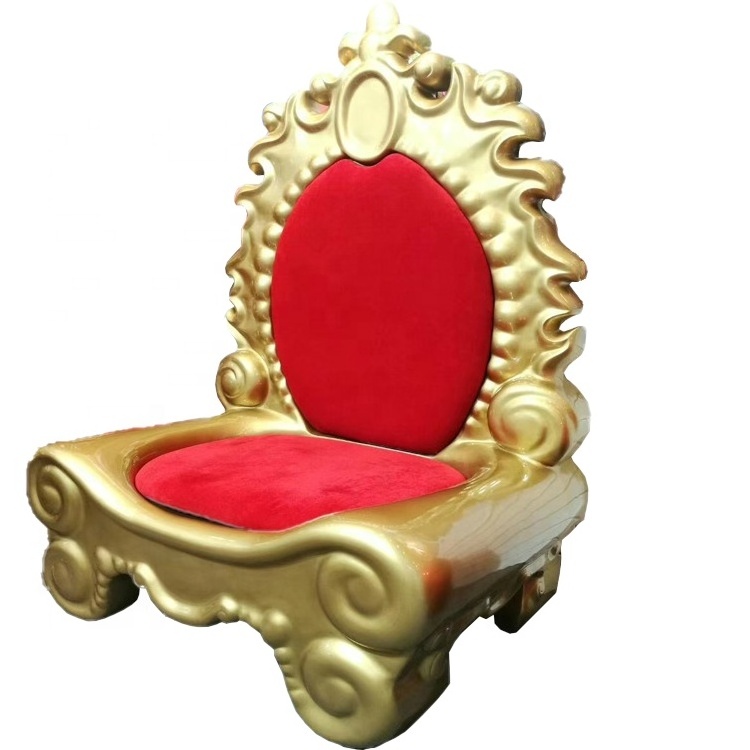 factory most popular fibreglass christmas throne king santa chair with handlebar for sale