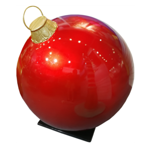 Outdoor Giant Red Fiberglass Ornament Ball Christmas Baubles for christmas decoration