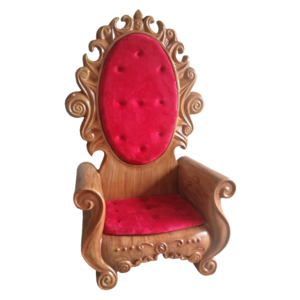 red fiberglass king throne Santa chair for Christmas decoration