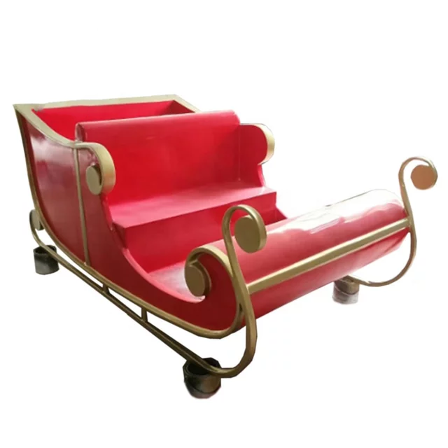 customized new design life size christmas fiberglass santa sleigh for sale