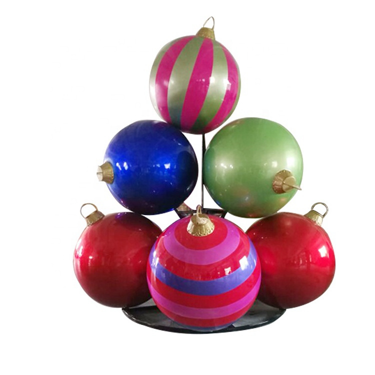 Outdoor Giant Red Fiberglass Ornament Ball Christmas Baubles for christmas decoration