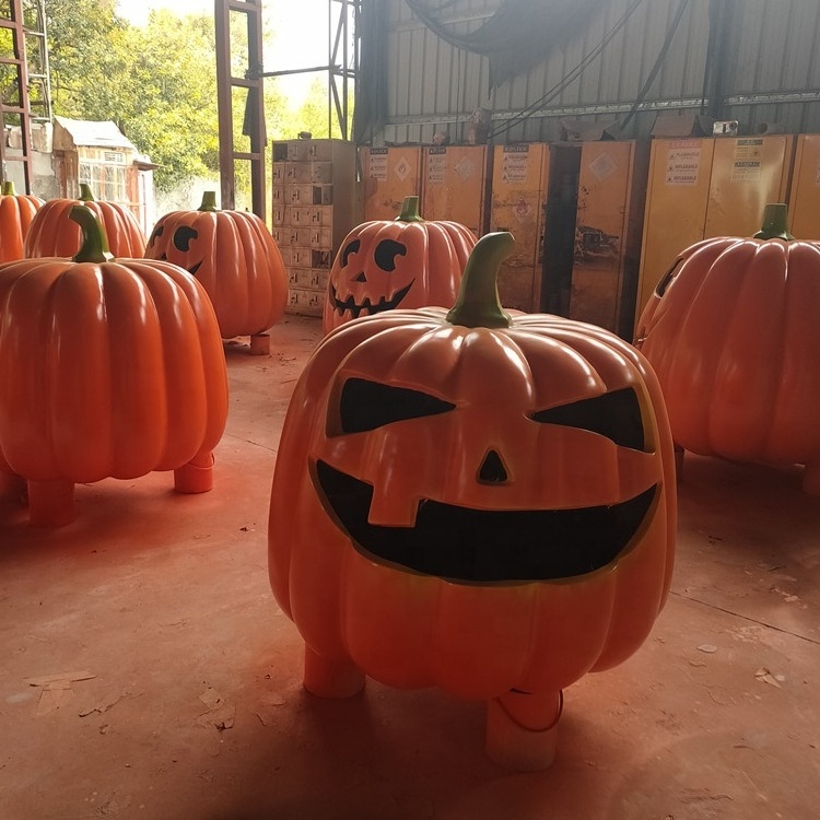 4 ft giant outdoor fiberglass pumpkin for Halloween decoration