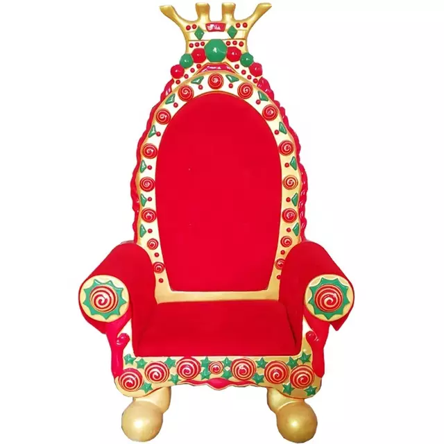 red fiberglass king throne Santa chair for Christmas decoration