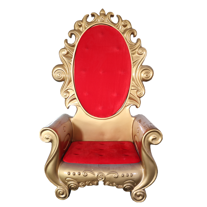 high quality large fibreglass christmas throne king santa chair with handlebar for sale