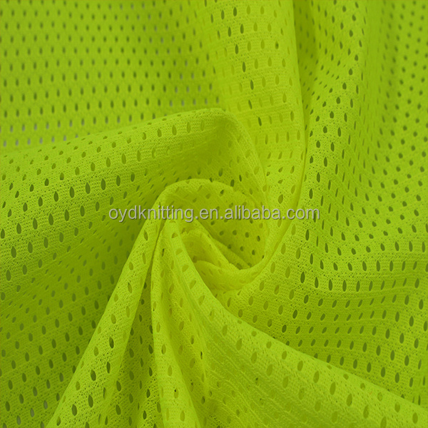 100% Polyester Tricot Fluorescent Mesh EN471 Workwear Fabric