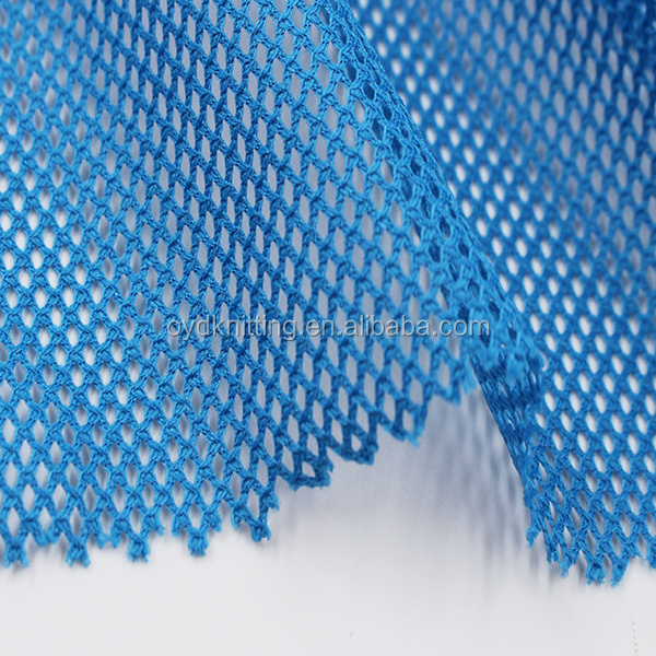 Tricot Polyester Breathable Blue/Yellow Color Sportswear Lining 2*2 Mesh Fabric