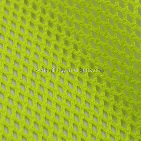 Tricot Polyester Breathable Blue/Yellow Color Sportswear Lining 2*2 Mesh Fabric