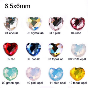 Factory direct sales excellent quality 6.5x6mm heart shaped nail stone,nail art decorations