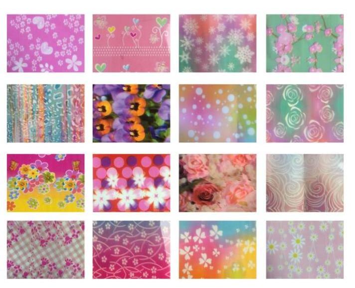 hot sale pink flower stickers transfer nail art stickers