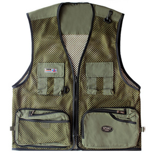 custom logo  thin mesh mountaineering multi pocket volunteer fishing vest