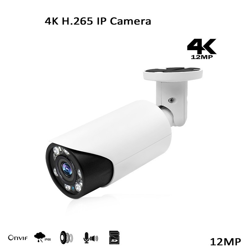 high quality cctv 4k 12mp security ip bullet camera h.265 metal housing ir 40m smart cctv lens for outdoor