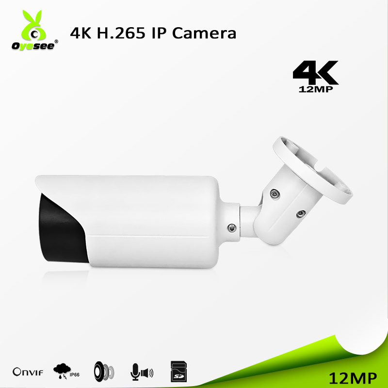 high quality cctv 4k 12mp security ip bullet camera h.265 metal housing ir 40m smart cctv lens for outdoor