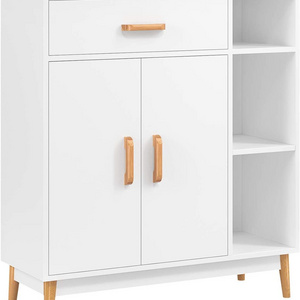 Sideboard Storage Cabinet Hallway Cabinet Storage Cupboard Organiser Free Standing Unit with Drawer and Shelves White