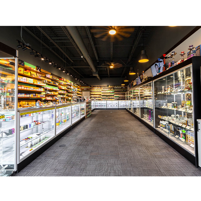 Smoke Retail Shop Supplies Dispensary Display Glass Showcase smoke Store Display Shelves Ideal Design