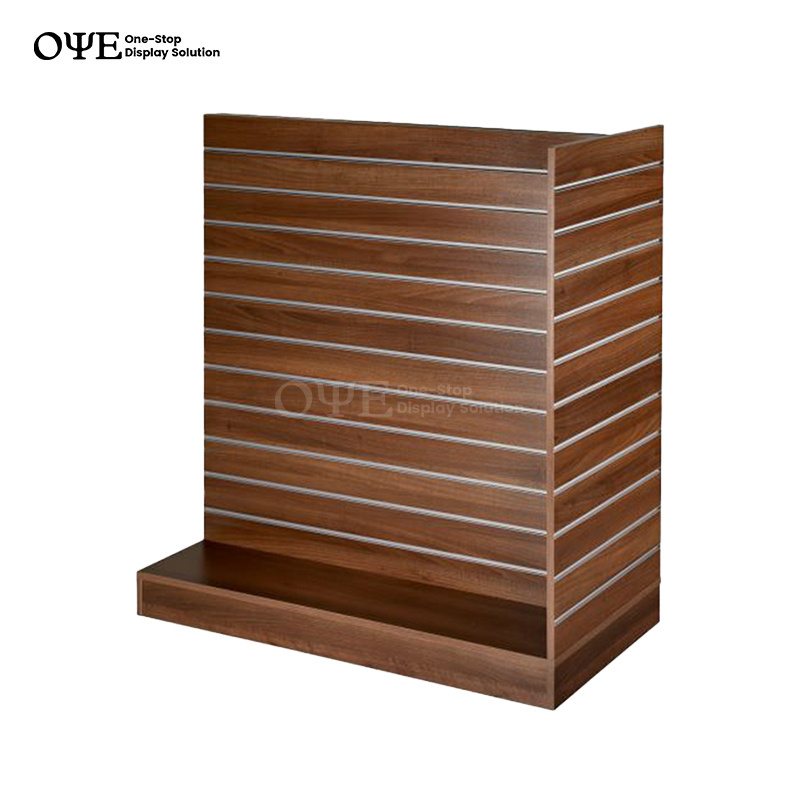 Custom Retail Store Floor wooden wooden shop Display Stand mdf Slatwall Display Rack double Sided Slatwall Display