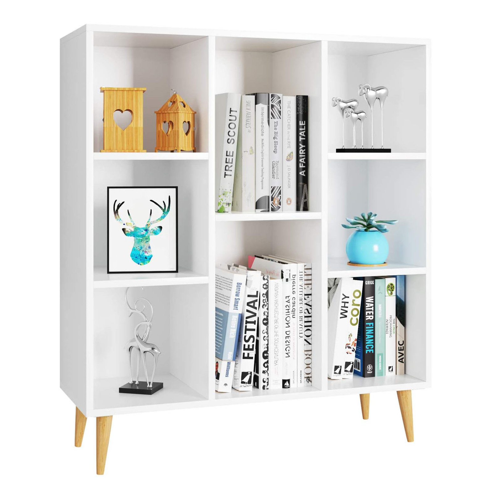 Bookcase Cube Storage Unit Display Cabinet White Cube Storage Shelving Unit