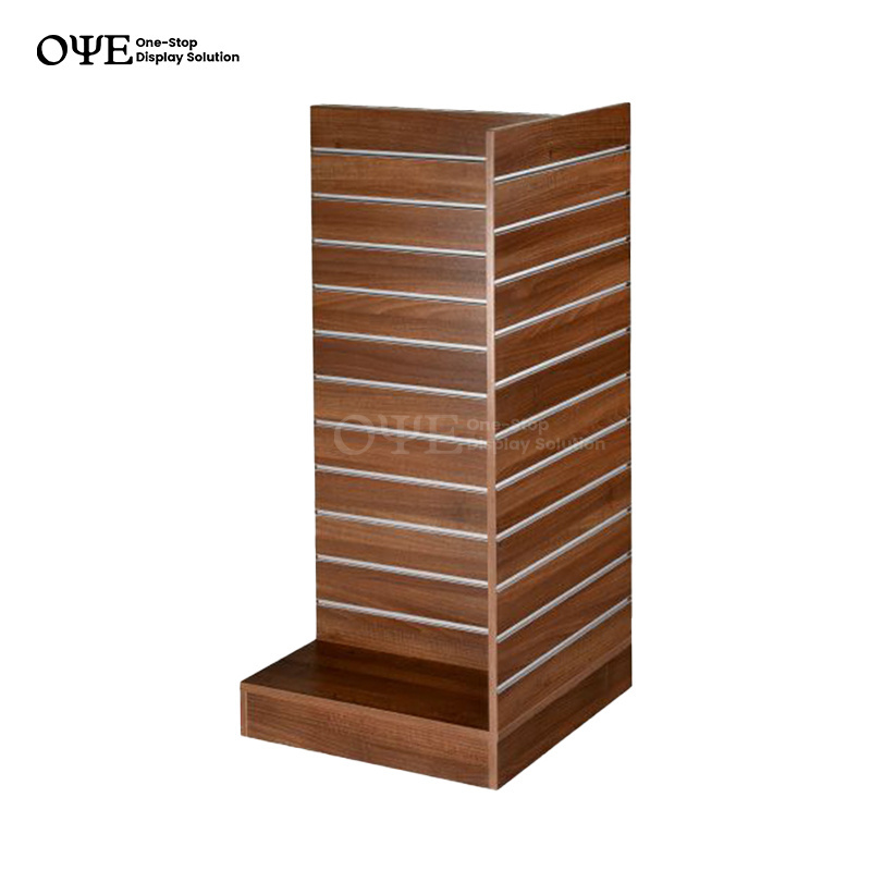 Custom Retail Store Floor wooden wooden shop Display Stand mdf Slatwall Display Rack double Sided Slatwall Display