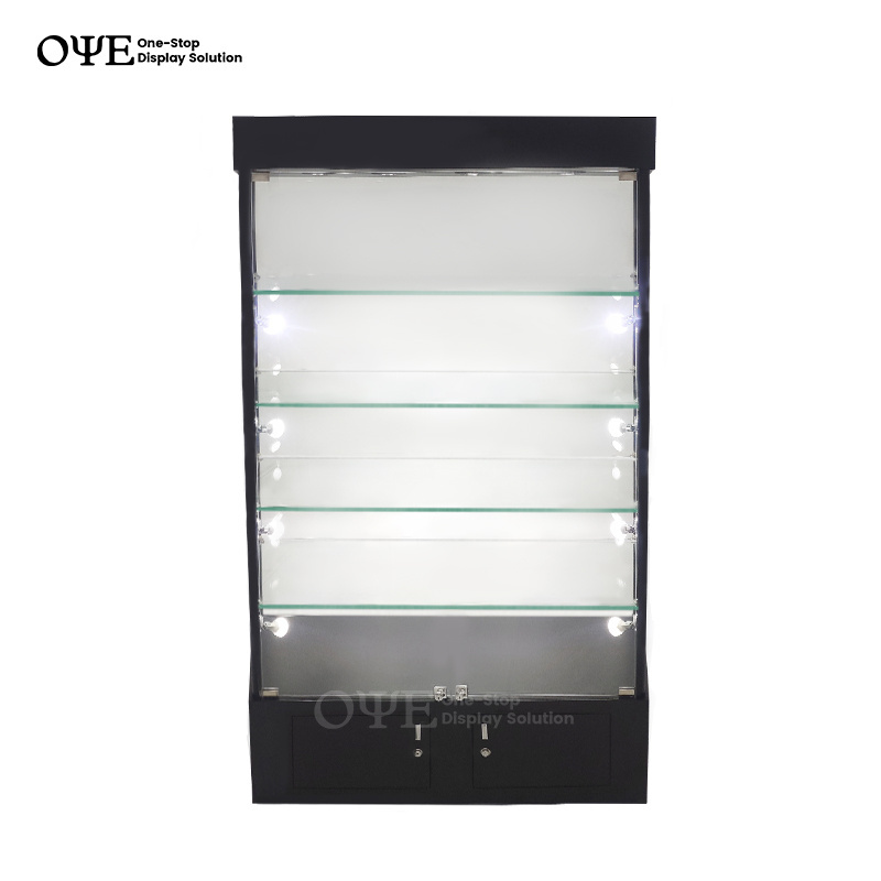 glass shelf vitrine display case showcase glass display showcase led light