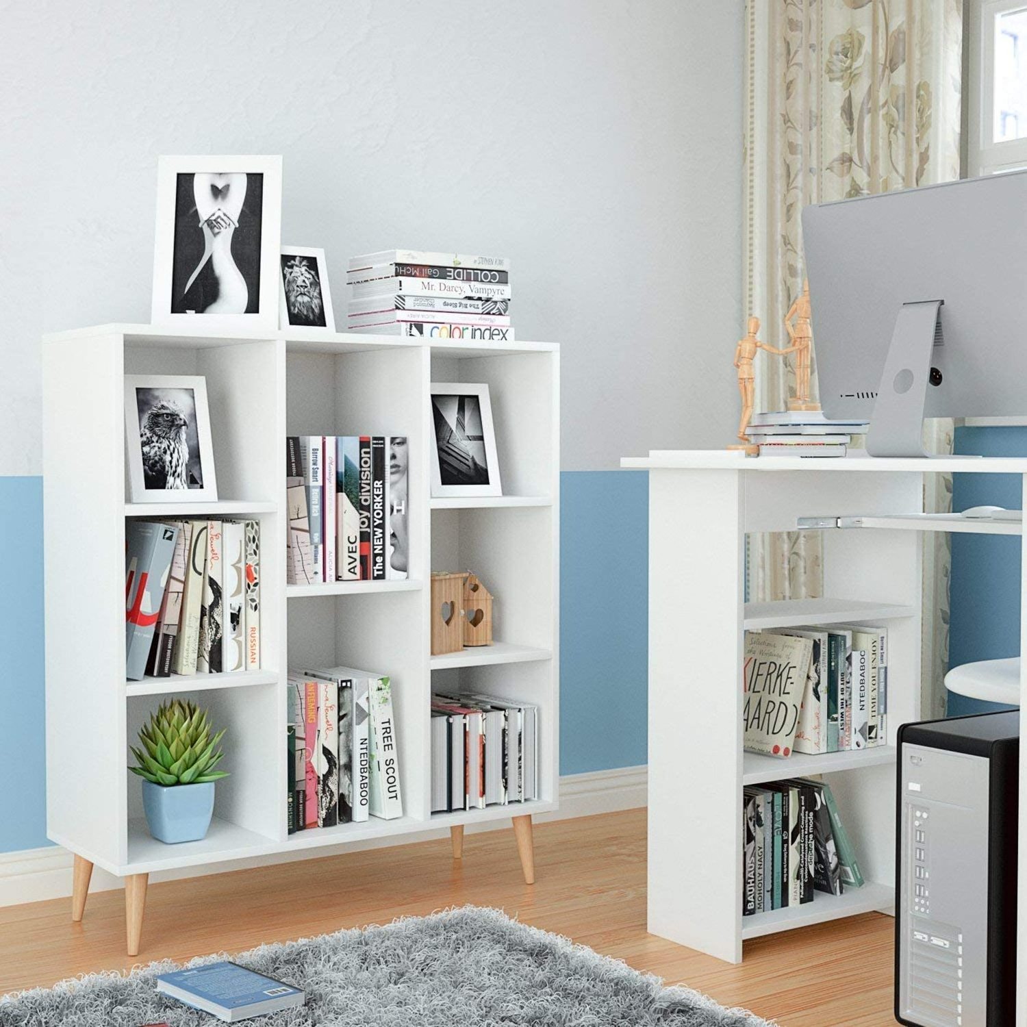 Bookcase Cube Storage Unit Display Cabinet White Cube Storage Shelving Unit