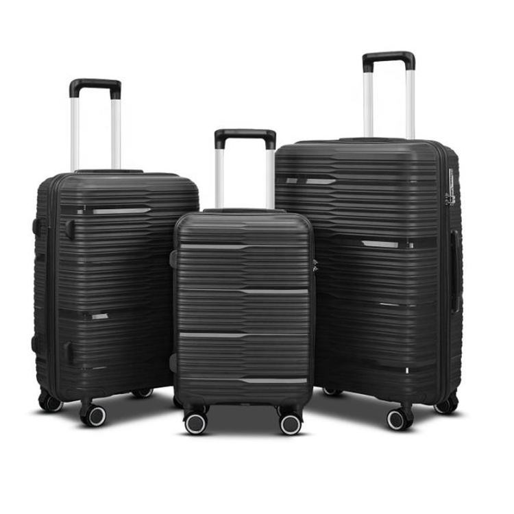 oytb-3692 OEM custom luggage factory trendy PP carry-on plastic luggage bag travel set travelling new shape suitcase