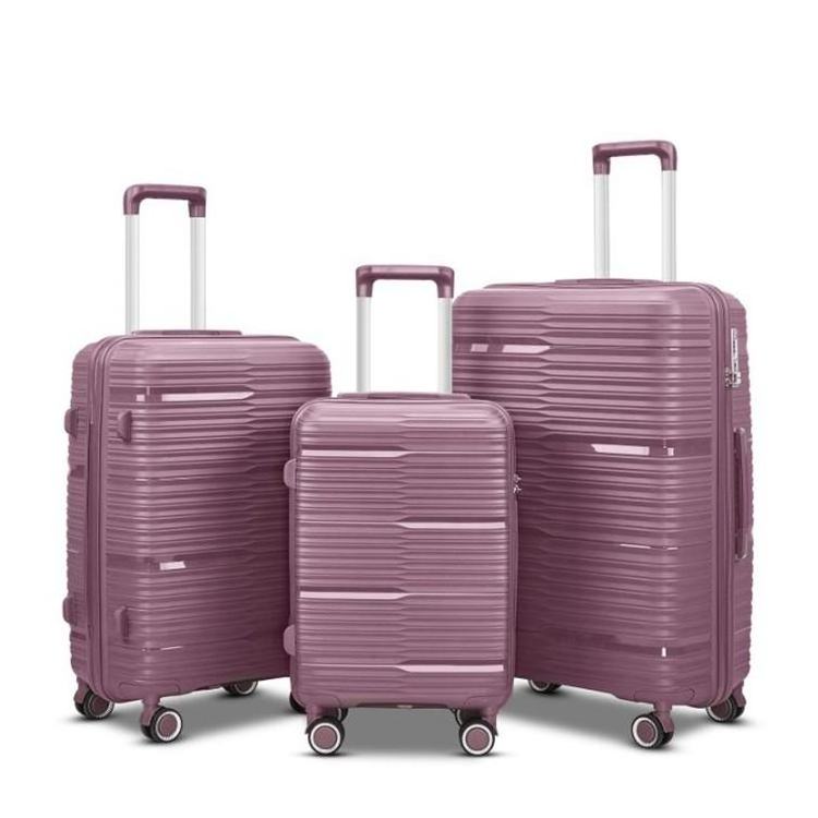 oytb-3692 OEM custom luggage factory trendy PP carry-on plastic luggage bag travel set travelling new shape suitcase